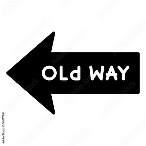 Fotografie Old way bold arrow glyph icon.