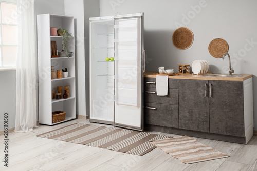 Modern kitchen interior wit...