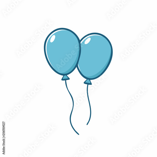 Two Blue Balloons Floating