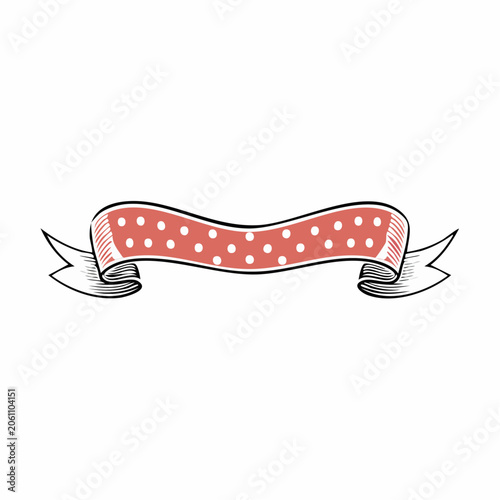 Vintage Polka Dot Ribbon Banner