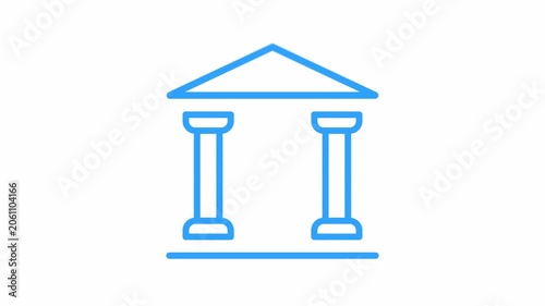Bank Building Animation 4K Alpha Channel Seamless Loop Motion Graphic