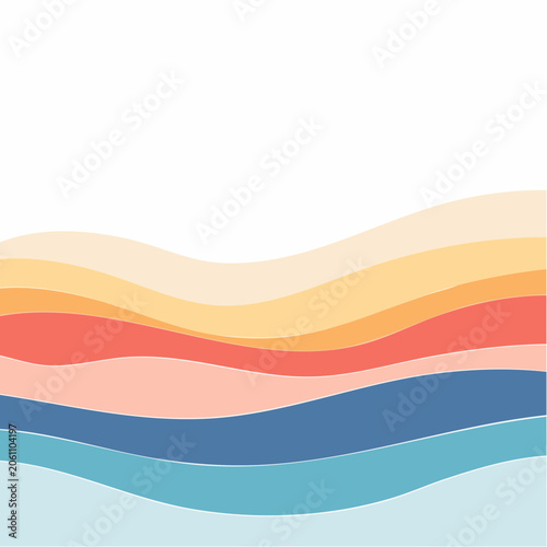 Abstract Wavy Layers of Color