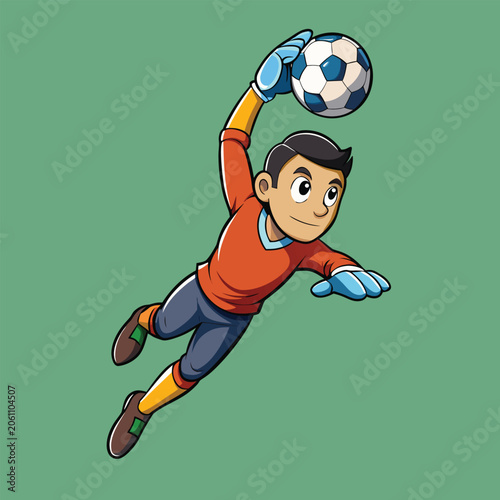 design logo vector cartoon character goalkeeper soccer