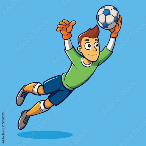design logo vector cartoon character goalkeeper soccer