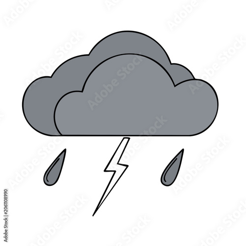 Thunderstorm Cloud with Rain and Lightning Icon