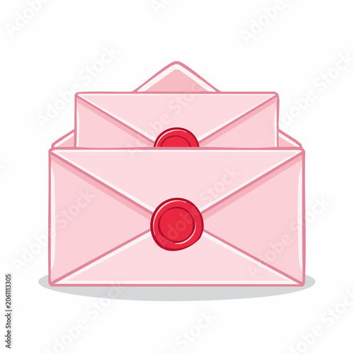 Pink Envelopes with Red Wax Seals