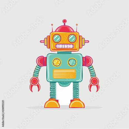 Retro Robot Illustration