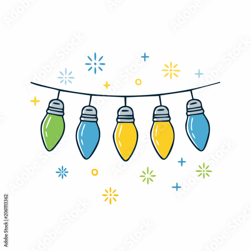 String of Festive Christmas Lights