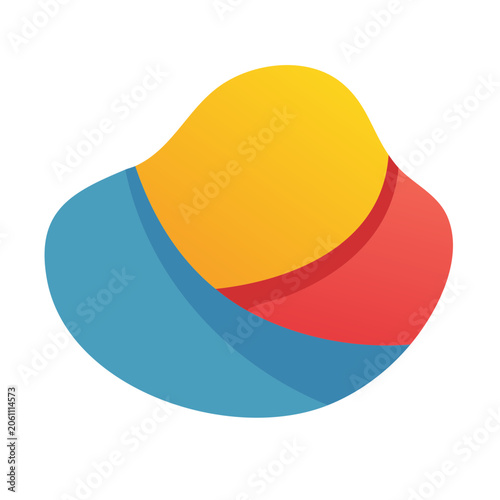 Colorful abstract geometric icon with overlapping shapes