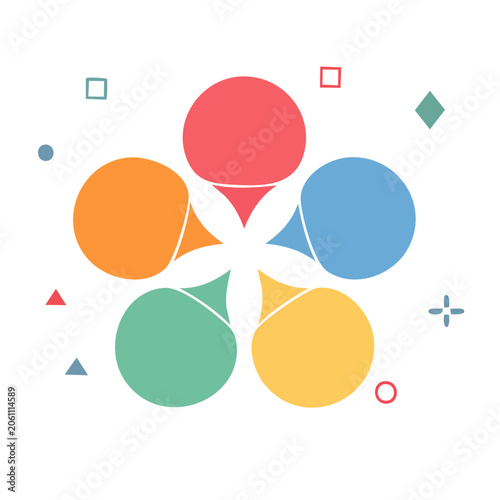 Colorful infographic elements with circles and shapes