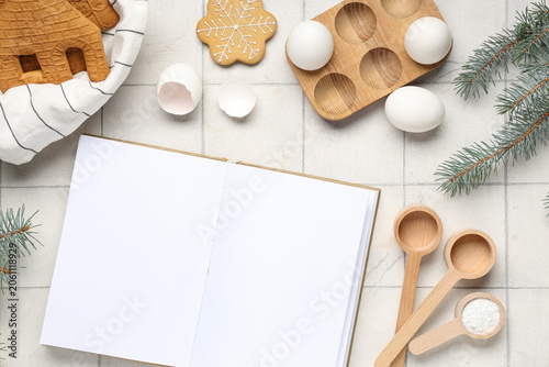 Blank recipe book with Chri...