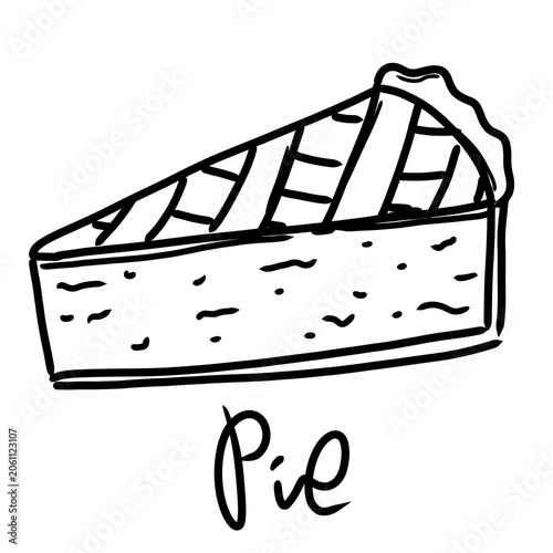 Hand Drawn Pie Slice Dessert Doodle Illustration