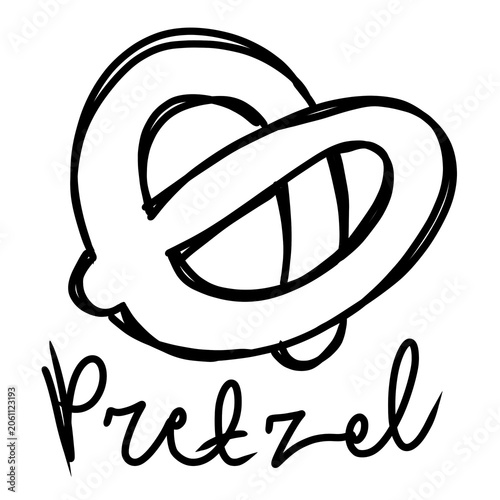 Hand Drawn Pretzel Bakery Doodle Illustration