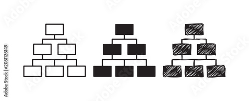 Foto Simple Hierarchical Diagram or Organizational Chart Icon Set