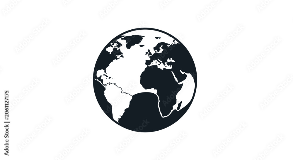 Fototapeta premium Stylized Globe Icon