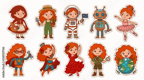 Diverse Character Illustrations Flat Design Vector Set For Commercial Use