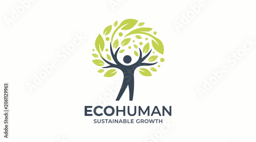 Minimalist Human Tree Logo Vector Illustration Flat Design Business Concept For Commercial Use