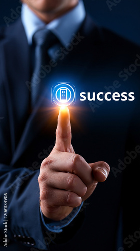 Businessman Touching Succes...