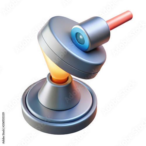 3D Rendered Spotlight Icon with warm glowing light for presentation and design Isolated on transparent background
