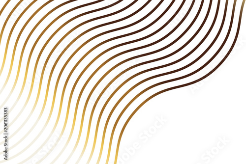 Abstract Wavy Lines with Gold and Bronze Gradient on transparent Background Pattern