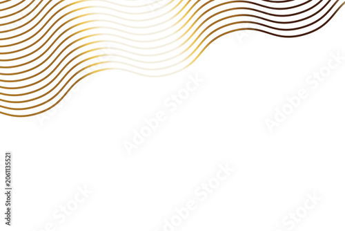 Elegant Golden Wavy Lines Abstract Background with Copy Space
