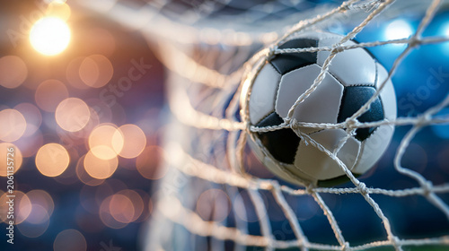 Goal in Net: A soccer ball ...