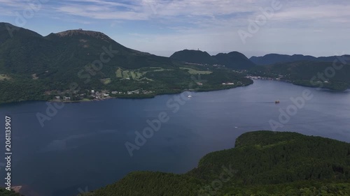 箱根・芦ノ湖と駒ヶ岳（空撮） - 神奈川県足柄郡 , 日本