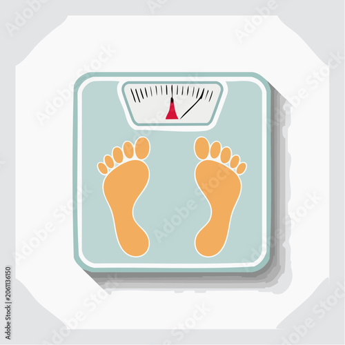 Illustration of a Bathroom Scale with Footprints