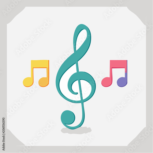Treble Clef and Musical Notes