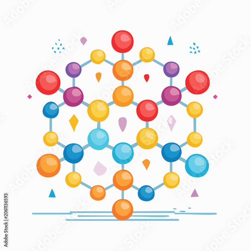 Colorful Molecular Structure Illustration