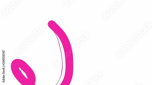 Curved Abstract Shape Animation with Alpha Channel 4K Seamless Loop