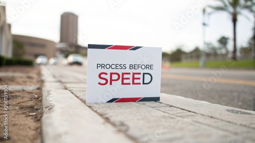Thoughtful Message on Sign Reminds Drivers to Prioritize Process Over Speed on Urban Roadway