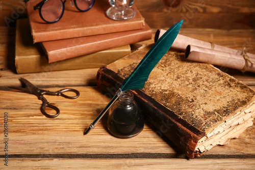 Old book with nib pen, inkw...