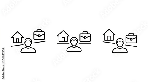 Remote work concept with individuals balancing home and career