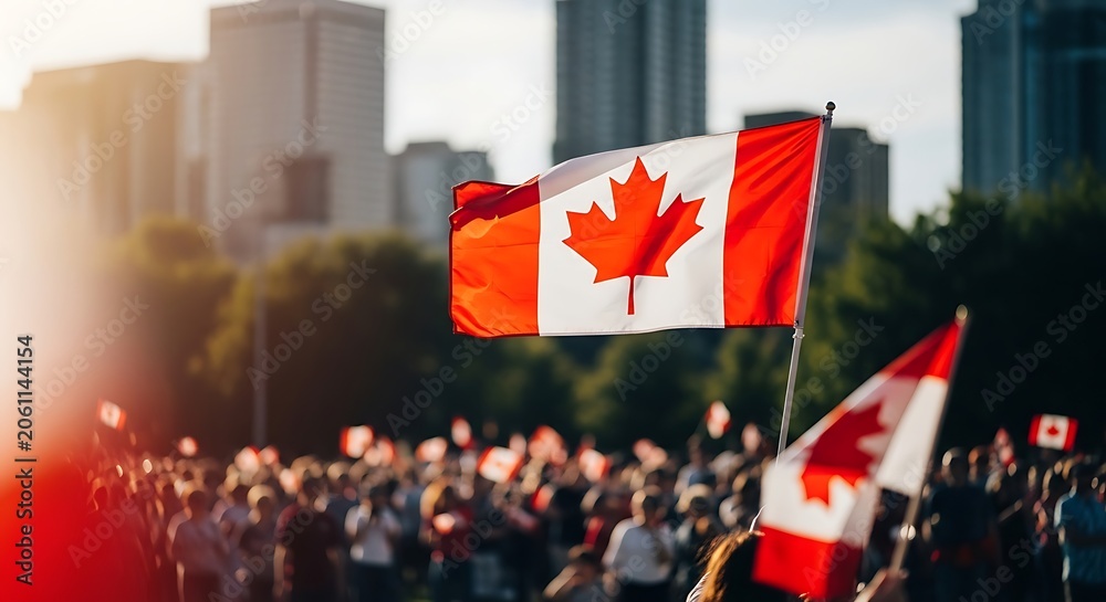 Obraz premium Happy canada day celebration july 1st national holiday scene