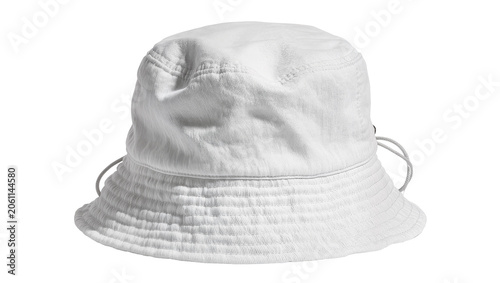 Photos White cotton bucket hat with drawstring