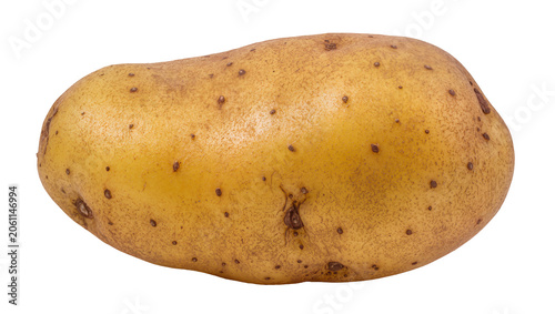Bild auf Leinwand Whole raw potato with brown skin and dark eyes
