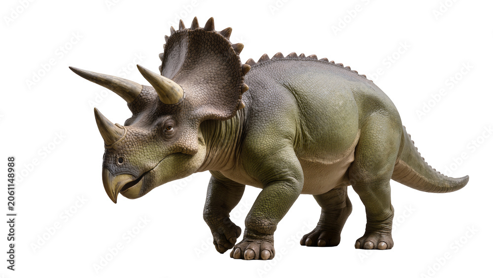 Fototapeta premium Triceratops dinosaur with three horns and frill