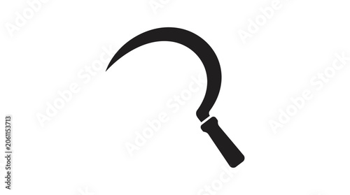 Εκτύπωση καμβά Black sickle silhouette against a white background silhouette