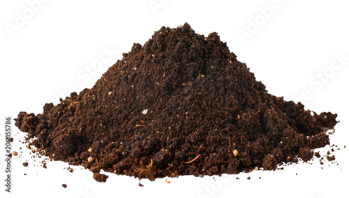 Foto Pile of dark rich soil with small pebbles and organic matter