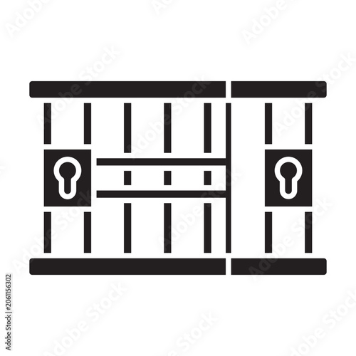 Jail Vector Glyph Icon Design