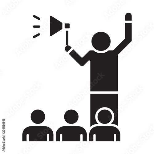 Demonstrator Vector Glyph Icon Design