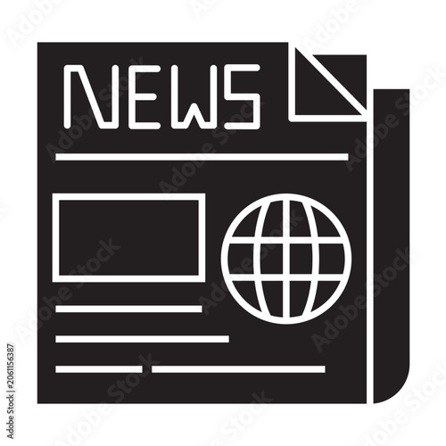Newspaper Vector Glyph Icon Design
