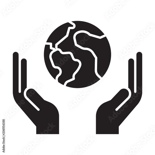 Save The World Vector Glyph Icon Design