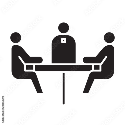 Meeting Vector Glyph Icon Design