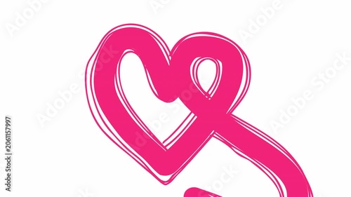 Romantic Heart Stroke Animation 4K Alpha Channel Loop Motion Graphic