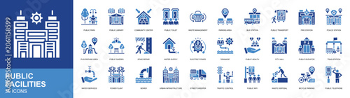 Konstfotografi Public Facilities icon set collection