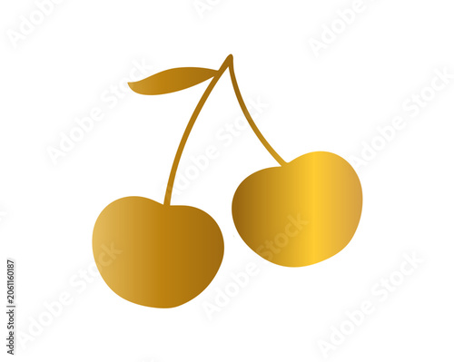 cherry gold, icon, isolate, on a white background,