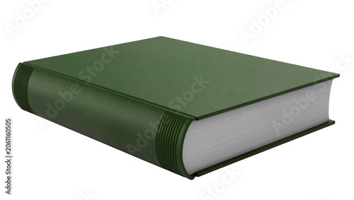 Cuadro en lienzo Thick green hardcover book with white pages
