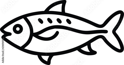 Black and white of a mackerel fish seafood ocean marine